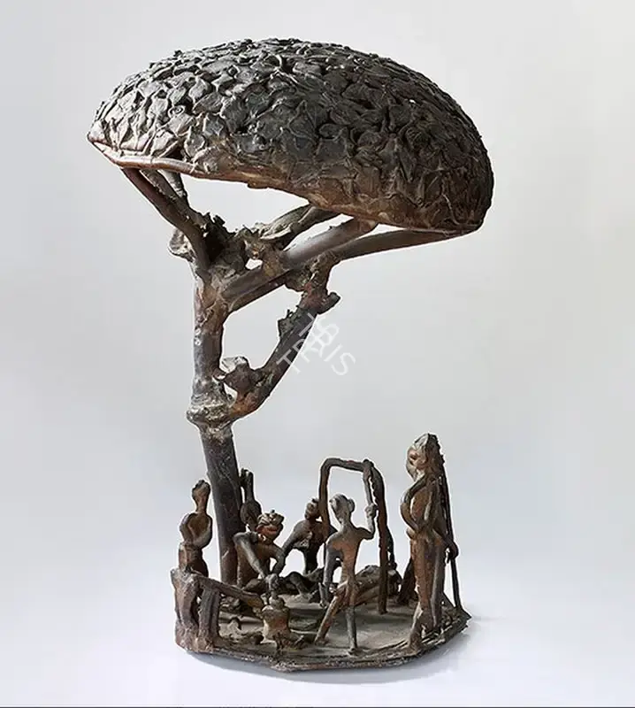 Mukherjee, Meera (Artist). Untitled (Smiths Working Under a Tree), n.d. | Sculpture, Sa.Del/10.09.15, 2015 · Saffronart