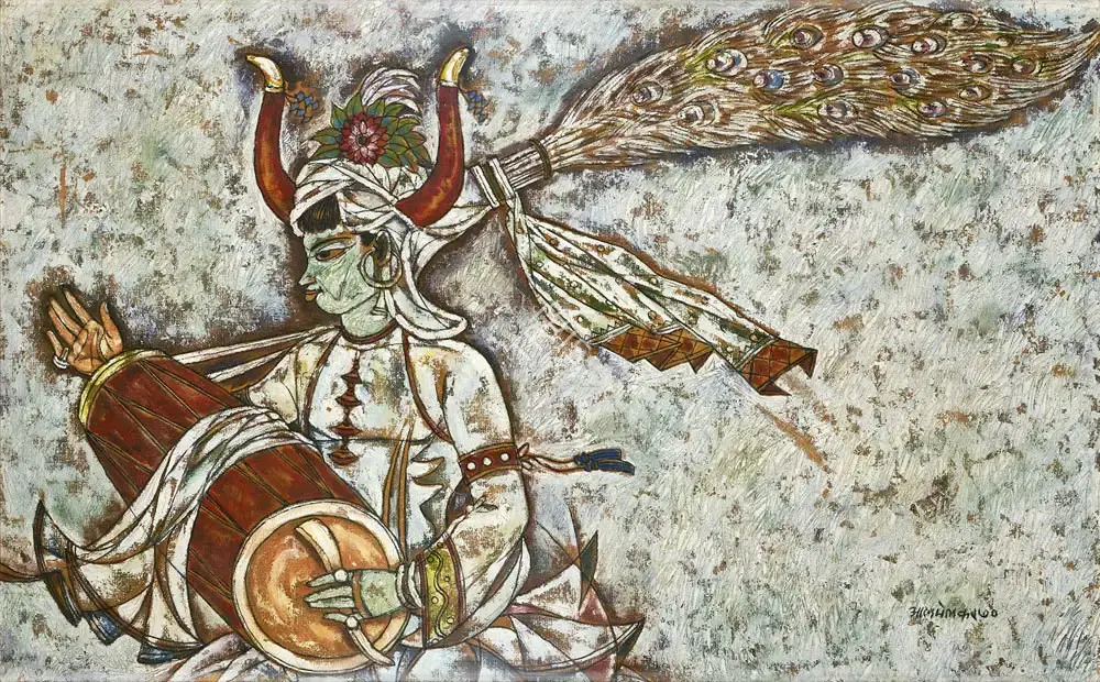 A.A. Almelkar (Artist), Nartak, 1970, Painting