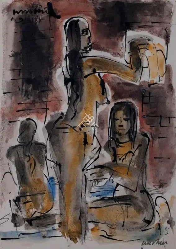 Baij, Ramkinkar (Artist). Untitled, 1948 | Painting, Sa.Mum/15.02.14, 2014 · Saffronart