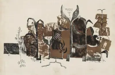 V.S. Gaitonde (Artist), Garden, 1958, Painting