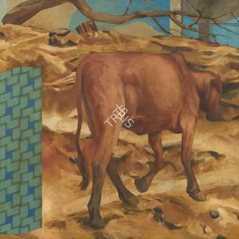 Patwardhan, Sudhir (Artist). Calf, 1988 | Painting, Sa.Onl/19.06.25, 2025 · Saffronart