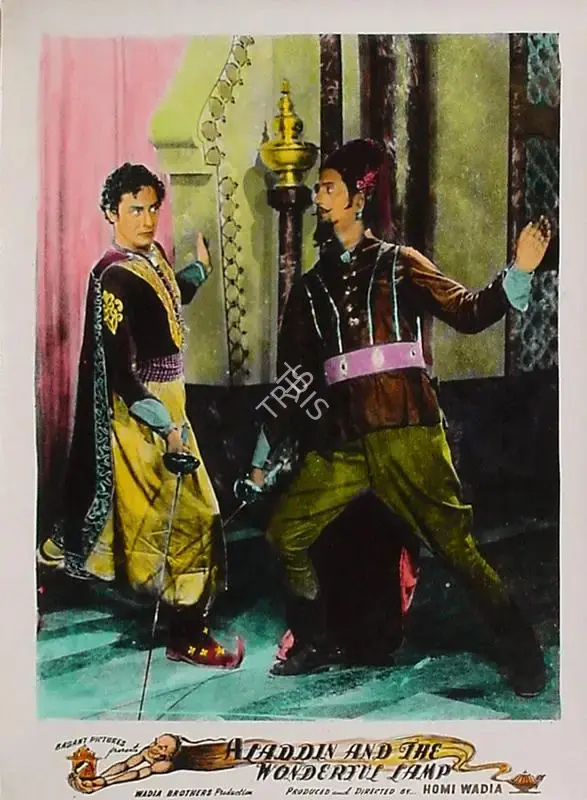 Anant Wadadeker (Cinematographer), Aladdin Aur Jaadui Chiraag, 1952, Lobby Card