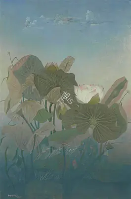 K. Madhava Menon (Artist), Untitled (Water Lilies), 1939, Painting