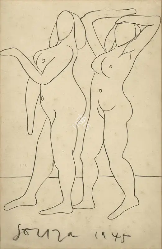 F.N. Souza (Artist), Untitled, 1945, Drawing