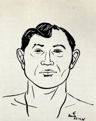 Somnath Hore (Artist), Harendra Burman, 1946, Drawing