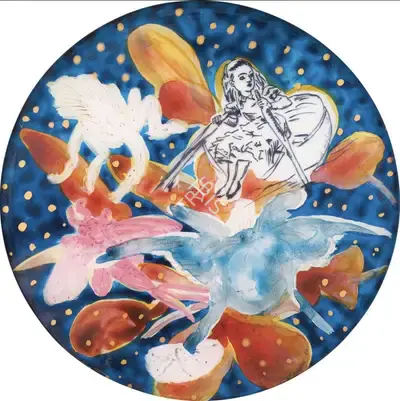Nalini Malani (Artist), Alice Down the Rabbit Hole - 1, 2010, Painting