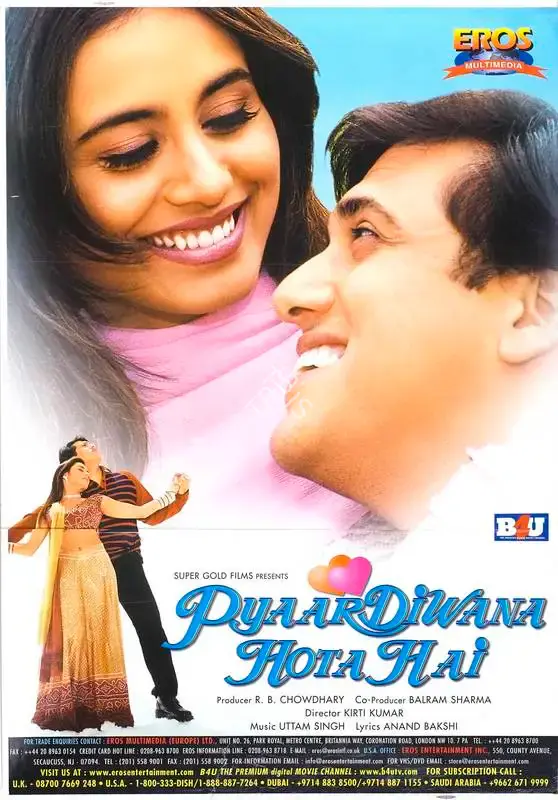 R.B. Chowdhary (Producer), Pyaar Diwana Hota Hai, 2002, Full Sheet Poster