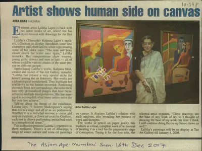 Asra Khan (Reporter), Artist Shows Human side on Canvas, 2007, Newspaper Clipping