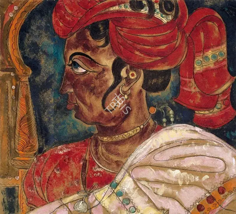 A.A. Almelkar (Artist), Ganga Jamuna Bhageerathi, 1957, Painting