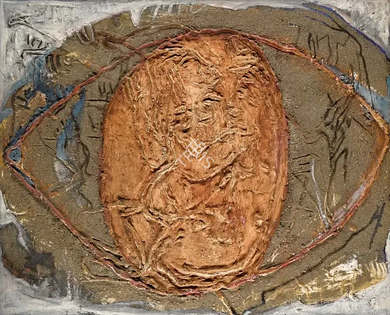 Mohan Samant (Artist), Composition (Orange Moon), Painting
