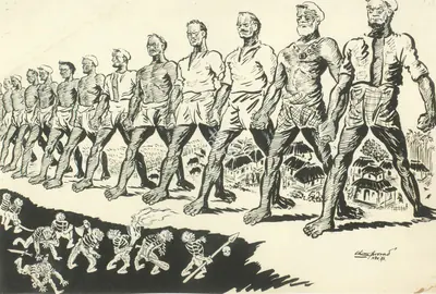 Chittaprosad (Artist), War Series, 1946, Drawing