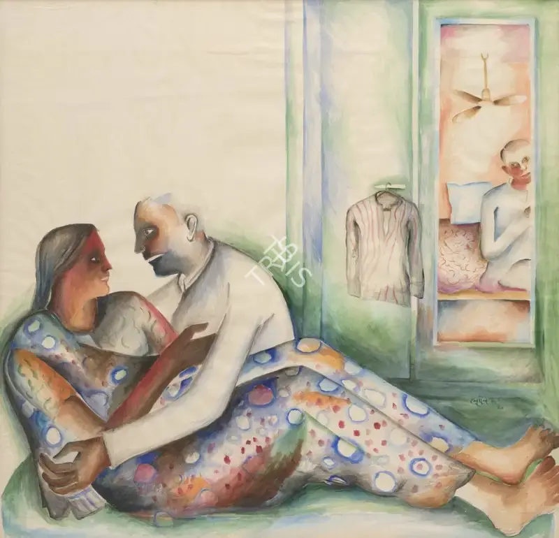 Khakhar, Bhupen (Artist). No. 2: My Wife, 1990 | Painting, Sa.Mum/02.04.25, 2025 · Saffronart