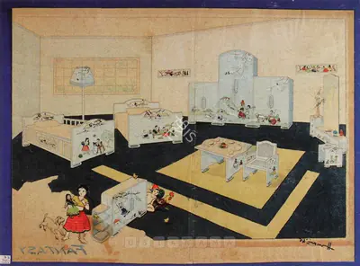 M.F. Husain (Artist), Bambi And Other Stories, 1945, Painting