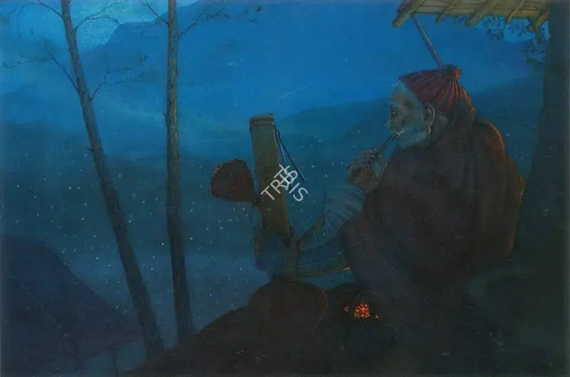 Badri Nath Arya (Artist), Night in Simla, Painting