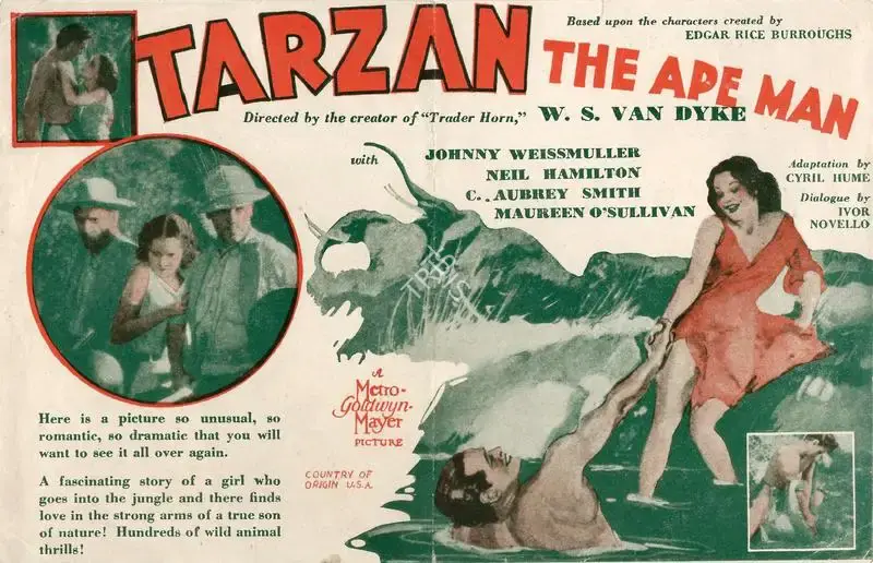 W.S. Van Dyke (Director), Tarzan The Ape Man, 1932, Handbill