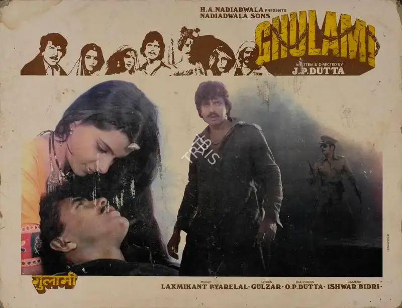 Ishwar Bidri (Cinematographer), Ghulami, 1985, Lobby Card