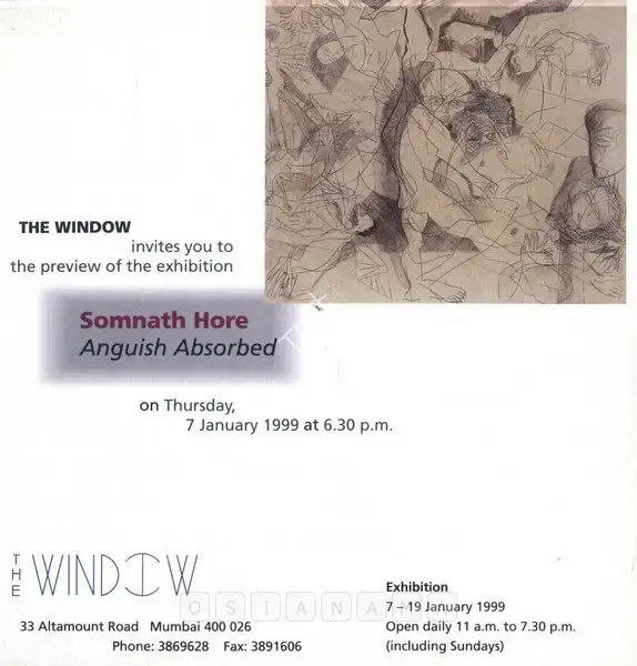 Somnath Hore (Artist), Somnath Hore, 1999, Solo Exhibition Invitation