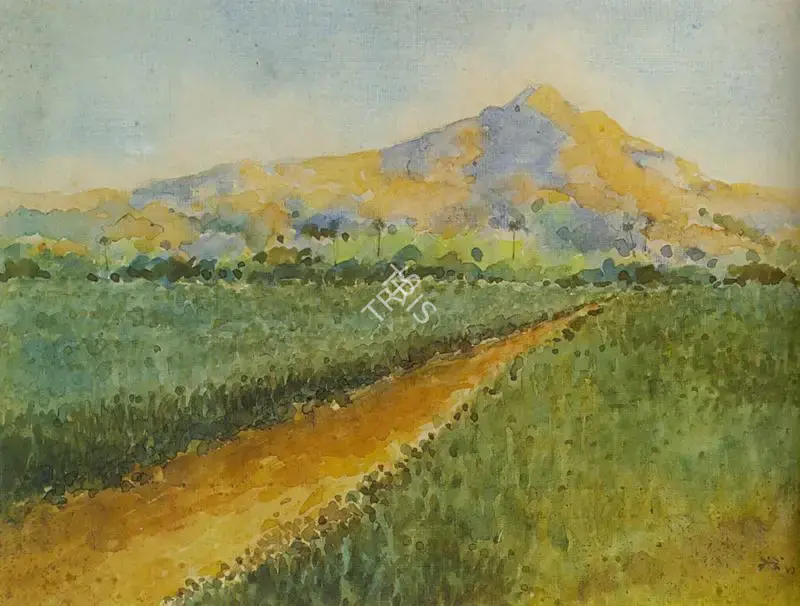 N.S. Bendre (Artist), Landscape, 1943, Painting