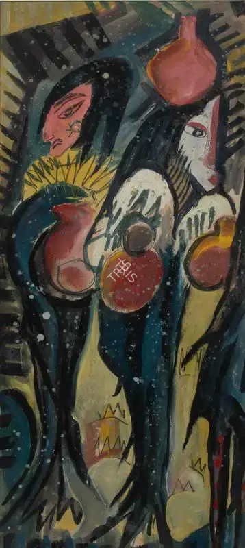 Sen, Sunil Madhav (Artist). Untitled (Women with Pots), n.d. | Painting, Pr.Mum/15.07.25, 2025 · Prinseps