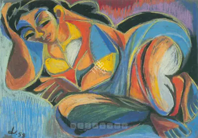Chittaprosad (Artist), Nude, 1958, Painting