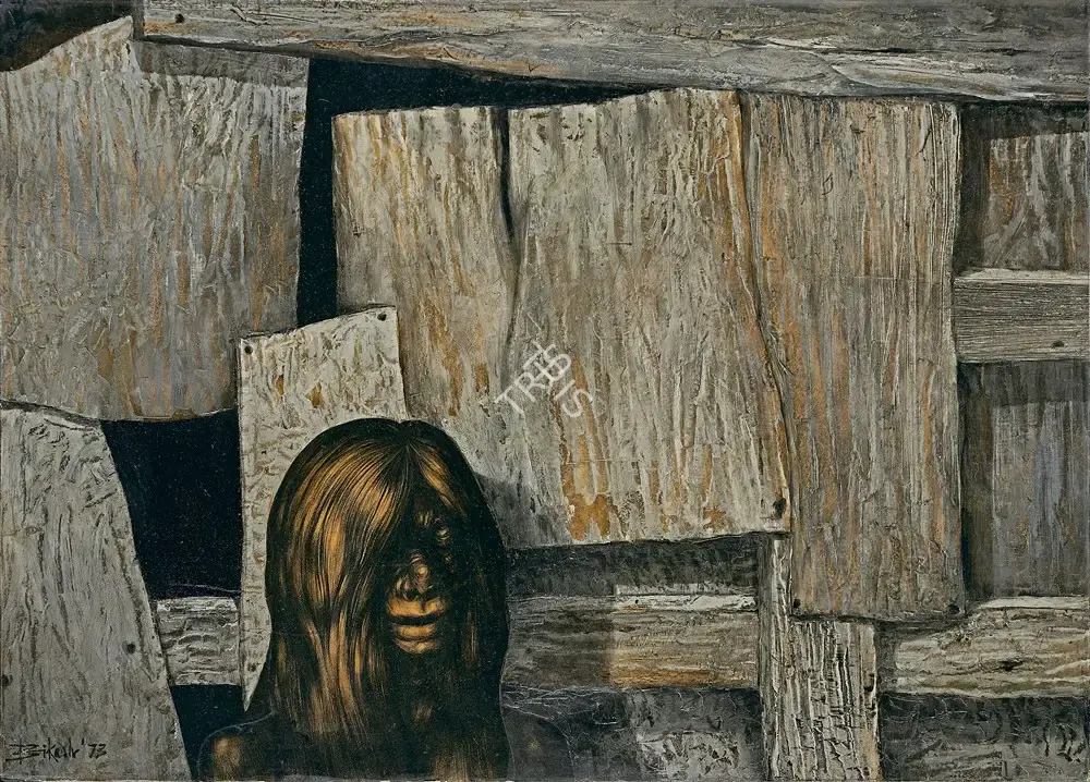 Bikash Bhattacharjee (Artist), Onlooker, 1973, Painting