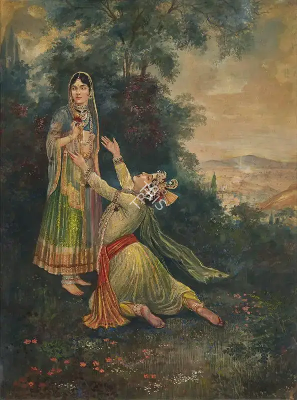 Dhurandhar, M.V. (Artist). Baj Bahadur Rupmati, n.d. | Painting, Pu.Mum/21.01.21, 2021 · Pundole