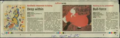 Pratik Ghosh (Reporter), Culture Wrap, 2008, Newspaper Clipping