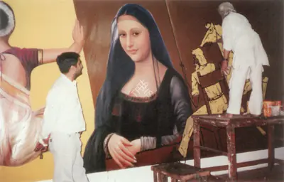 (Photographer). Husain painting a hoarding for Gajagamini. Photographic Still, 0 | Contemporary Photograph, Maqbool Fida Husain, 2008 | Photography | 00501652
