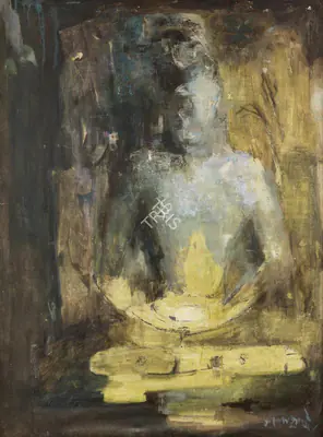 Ganesh Haloi (Artist), The Lord Buddha the Enlightened One, Painting