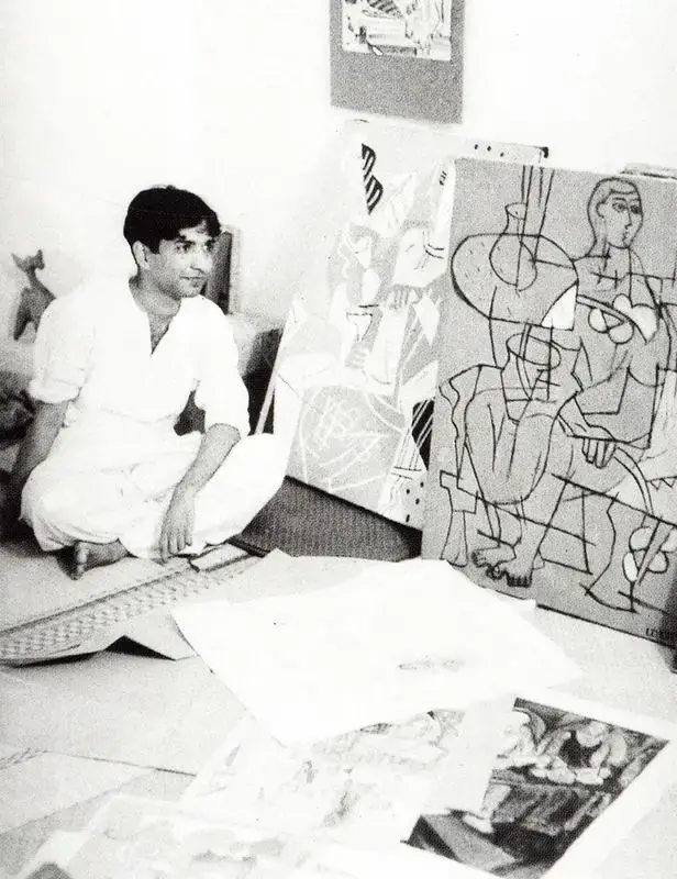 Unknown (Photographer). K. G. Subramanyan in his studio. Photographic Still, 1952 | Contemporary Photograph, K.G. Subramanyan | FineArts | 00182467