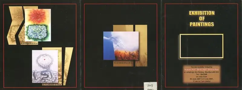 Exhibition of Paintings by Prakash Koli, Bhika Patil and Dinesh Patil, 2001, Group Exhibition Invitation