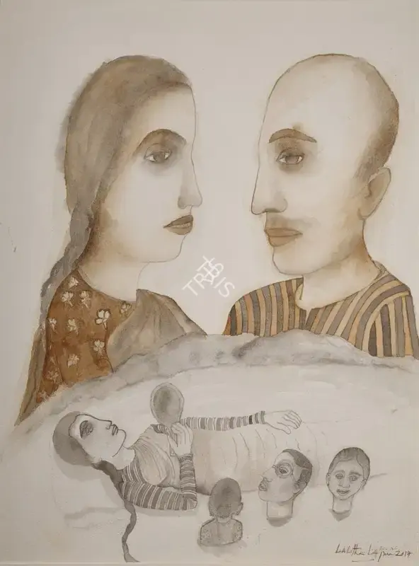 Lalitha Lajmi (Artist), Man & Woman, 2017, Painting