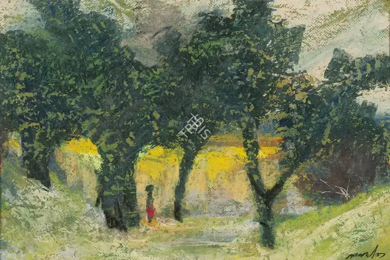 Gopal Ghose (Artist), Untitled (Landscape), 1957, Painting