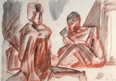 Somnath Hore (Artist), Untitled, 1982, Painting
