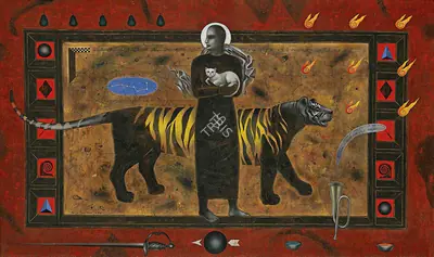 Baiju Parthan (Artist), Concealment - Disruptive - Camouflage, 1998, Painting