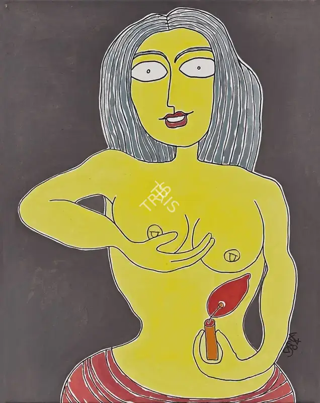 Karmakar, Prokash (Artist). Lady, 2004 | Painting, AG.Onl/15.12.14, 2014 · Asta Guru