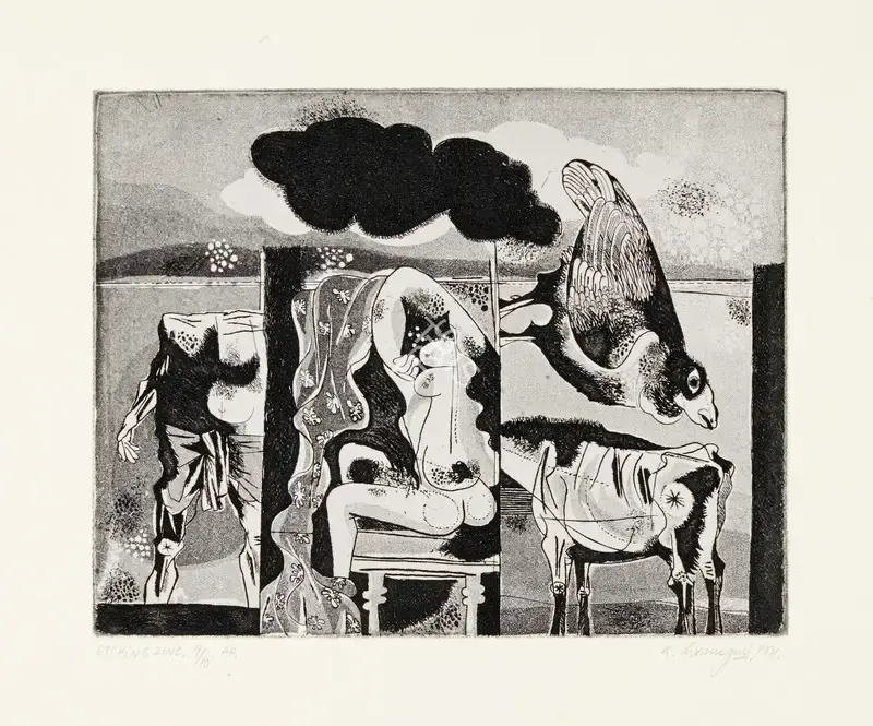 K. Laxma Goud (Artist), Untitled, 1971, Graphic Art
