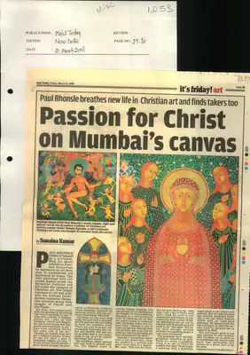 Sunaina Kumar (Reporter), Passion for Christ on Mumbai's Canvas, 2008, Newspaper Clipping