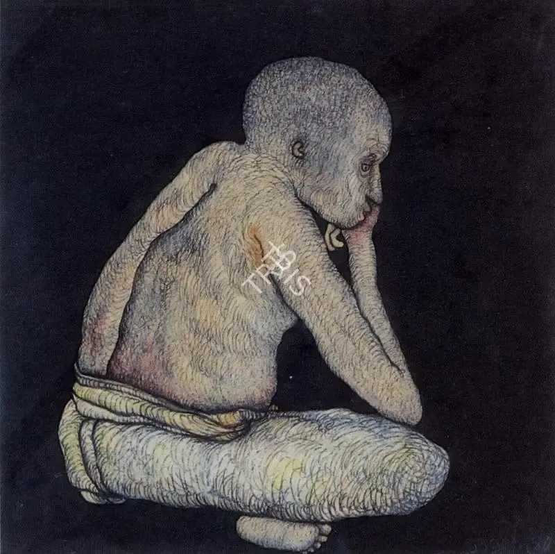 Jogen Chowdhury (Artist), Man VI 1980, 1980, Painting