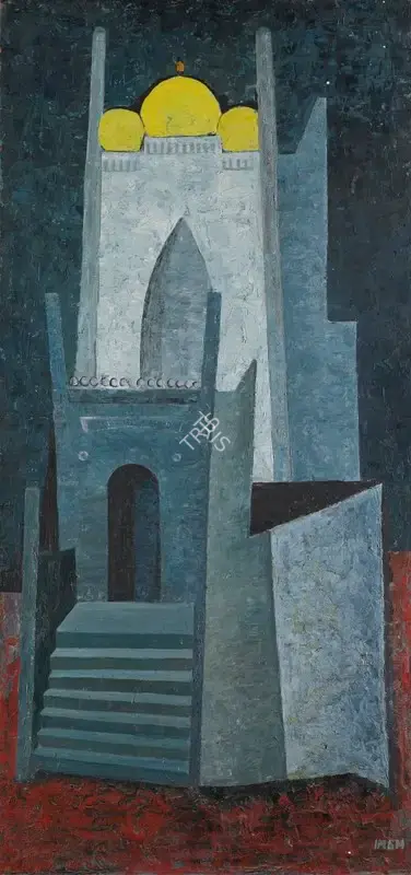 Syed Ali Imam (Artist), Untitled (Cityscape), 1965, Painting
