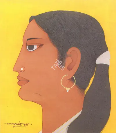 Lalu Prasad Shaw (Artist), Woman, Painting