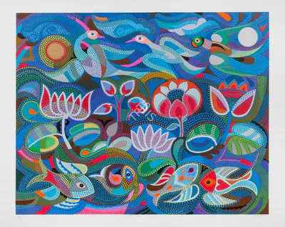 Jyoti Bhatt (Artist), Jal-Thal-Nabh, 2009, Graphic Art