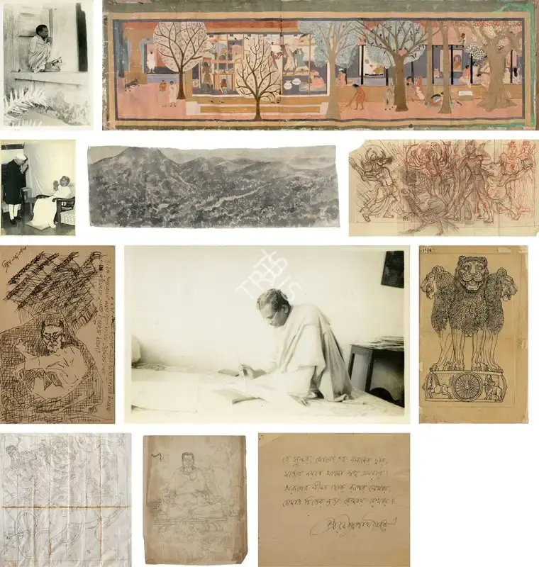 Bose, Nandalal (Artist). A Rare and Highly important collection of artwork, correspondence, documents and ephermera relating to the life and career of Nandalal Bose, n.d. | Painting, 2019 · Pundole