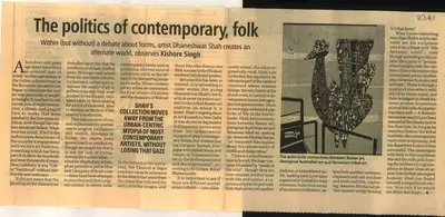 Kishore Singh (Reporter), The Politics of Contemporary, Folk, 2009, Newspaper Clipping