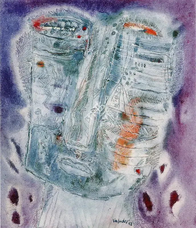 S.G. Vasudev (Artist), Head, 1992, Painting