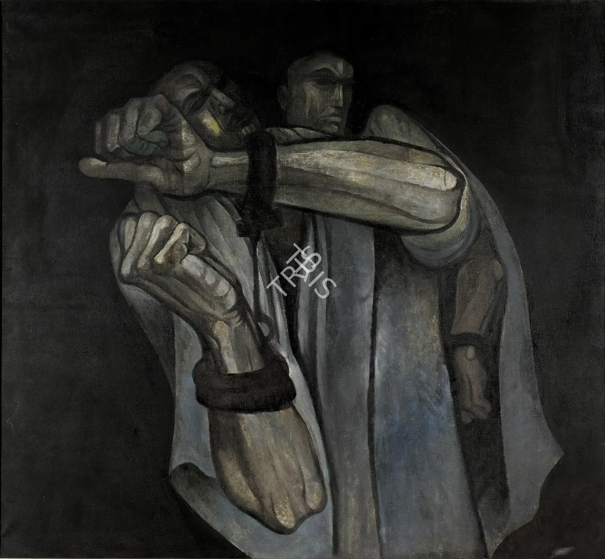 Bijon Choudhury (Artist), Prisoners, 1975, Painting