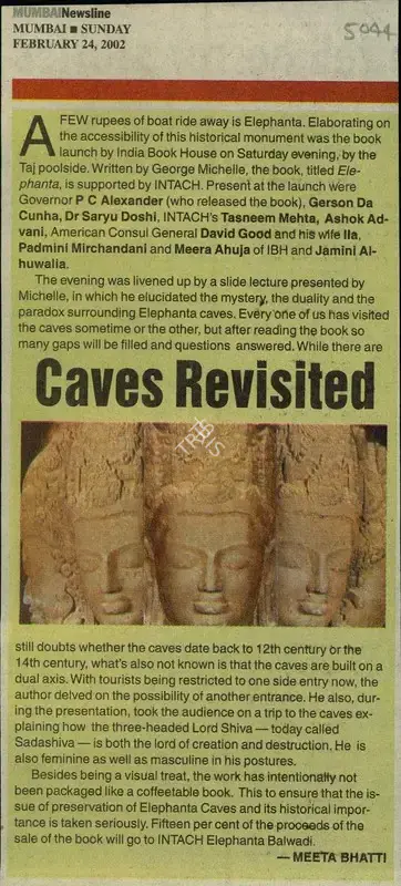 Meeta Bhatti (Reporter), Caves Revisited, 2002, Newspaper Clipping
