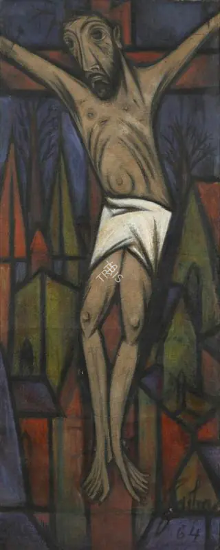 A.A. Raiba (Artist), Untitled (Crucifixion), 1964, Painting