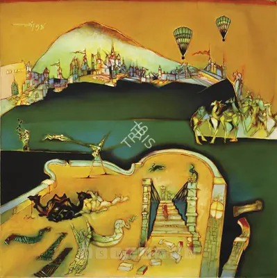 Jayant Parikh (Artist), Rajasthan Series, 1974, Painting