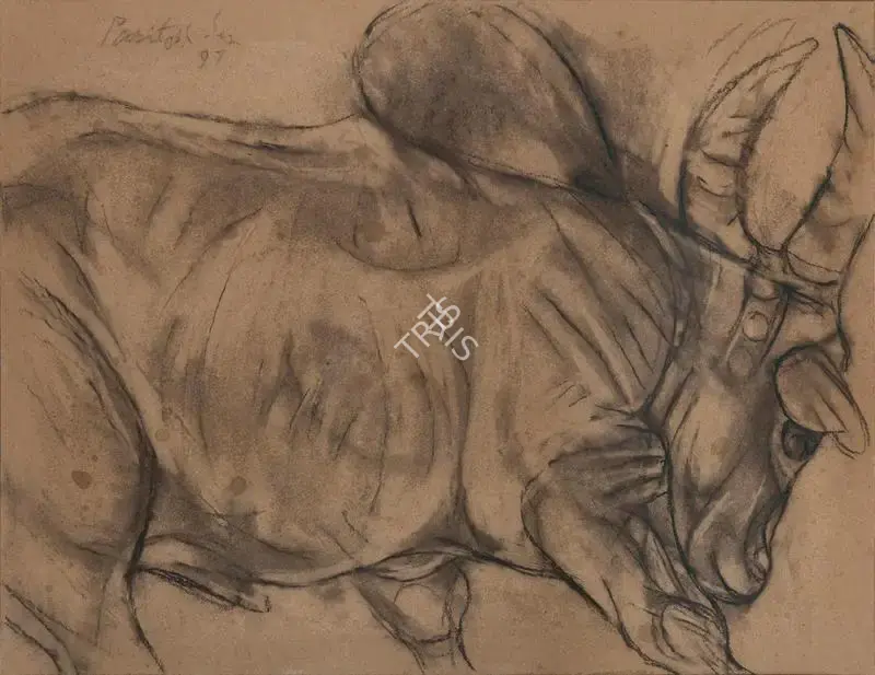 Paritosh Sen (Artist), Bull, 1997, Drawing
